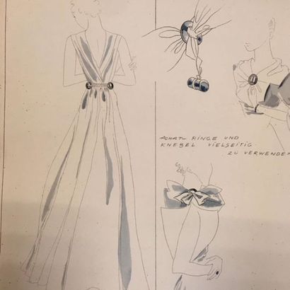 null Album de tendances pour la mode, Robes 1936 -1937, édité en allemand par le...