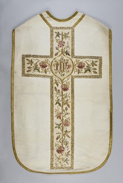 null Two embroidered chasubles, circa 1900, one cream with wholesale orphreys from...