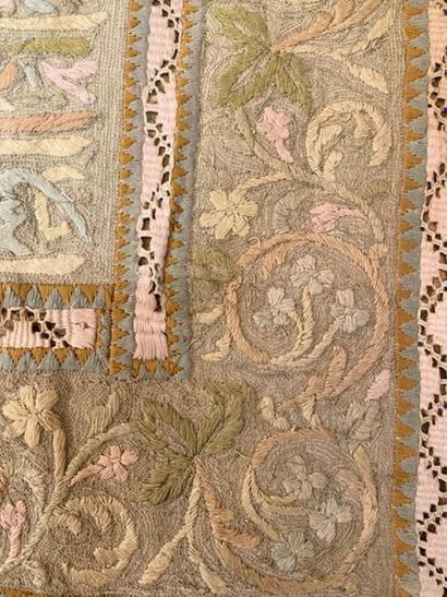 null Meeting of three embroideries, Turkey, late 19th-early 20th century, polychrome...