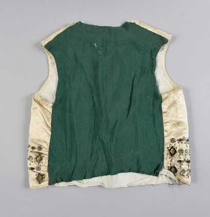 null Embroidered ceremonial waistcoat, Tunisia, 19th century, cream silk satin embroidered...