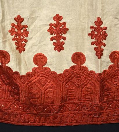 null Embroidery, Rabat, Morocco, early 20th century, linen canvas Bis embroidered...
