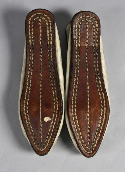 null Pair of women's shoes with the mark of a bootmaker from Hong Kong, China, late...