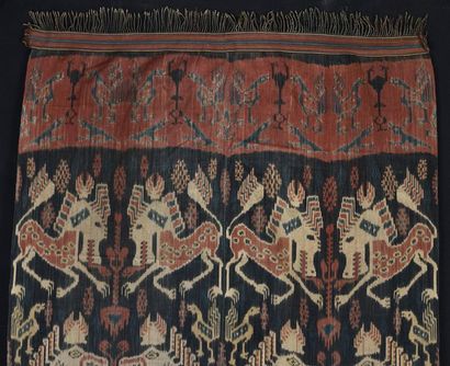 null Hanging, Indonesia, 20th century, ikat cotton panel of two strips sewn together;...