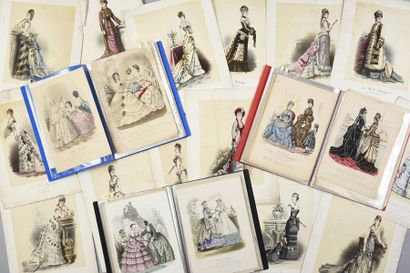 null A collection of fashion engravings taken from various newspapers, 1860-1885...