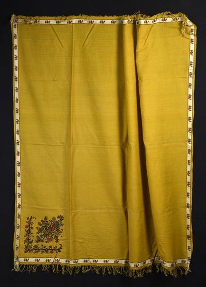 null Shawls and stole with cashmere decoration, early 19th century, two square shawls...