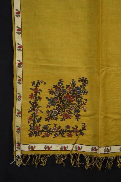 null Shawls and stole with cashmere decoration, early 19th century, two square shawls...