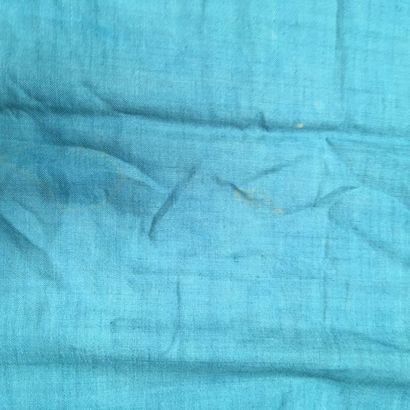null Pointed cashmere shawl, Restoration period, the turquoise green wool cashmere...
