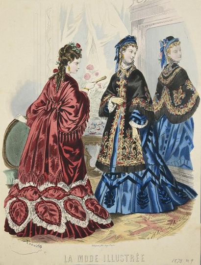 null Réunion de gravures de mode tirées de différents journaux, 1860- 1885 environ,...