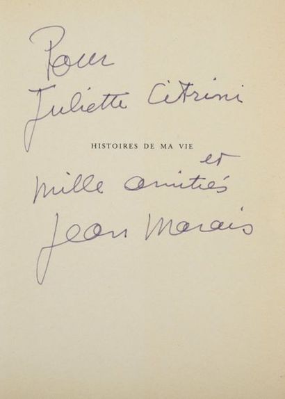 null MARAIS Jean (1913-1998).

Page de garde de l’autobiographie de Jean Marais intitulée...