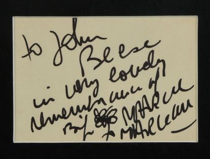 null MARCEAU Marcel (1923-2007).

Autograph piece bearing the autograph signature...