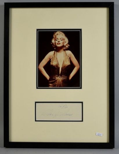 null MONROE Marylin (1926-1962).

Autograph piece signed in blue ink by the very...