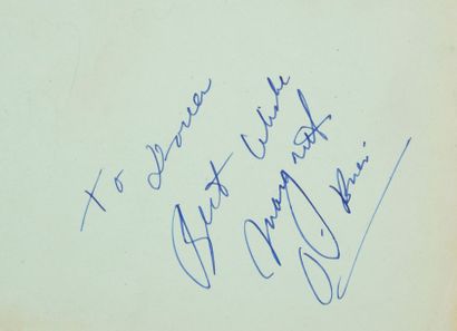 null O’BRIEN Margaret (°1937).

Pièce autographe signée et dédicacée « To Doreen....
