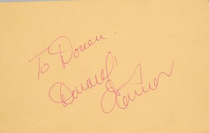 null O'CONNOR Donald (1925-2003).

Autograph piece signed and dedicated in red ink...