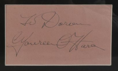 null O'HARA Maureen (1920-2015).

Autographed piece signed and autographed "To Doreen,...
