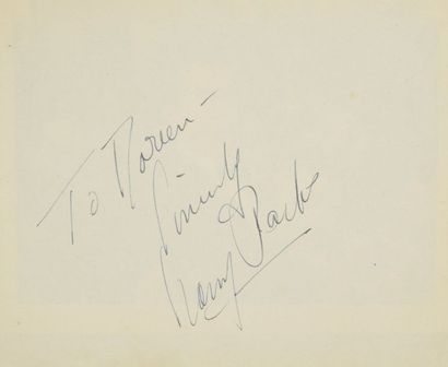 null PARKS Larry (1914-1975).

Autograph piece signed and autographed by the actor...