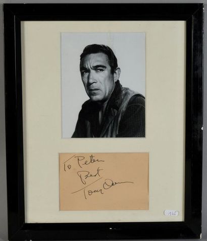 null QUINN Anthony (1915-2001).

Autographed and signed piece "To Peter best Tony...