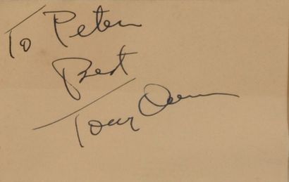null QUINN Anthony (1915-2001).

Pièce autographe signée et dédicacée « To Peter...