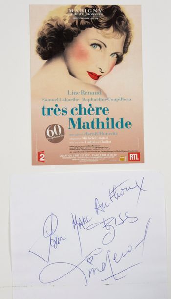 null RENAUD Line (°1928).

Autograph piece signed and dedicated by the actress: "For...