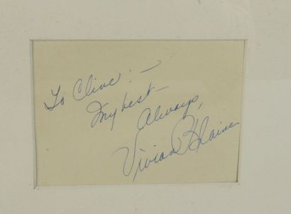 null BLAINE Vivian (1921-1995).

Pièce autographe signée et dédicacée « To Clive...