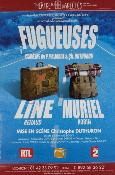 null ROBIN Muriel (°1955) and RENAUD Line (°1928).

Poster of the play " Fugueuses...