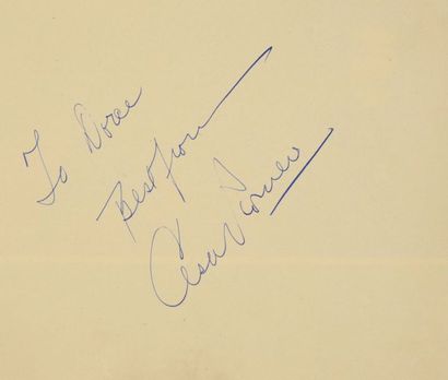 null ROMERO Caesar (1907-1994).

Autograph piece signed and dedicated "To Doreen".

Good...