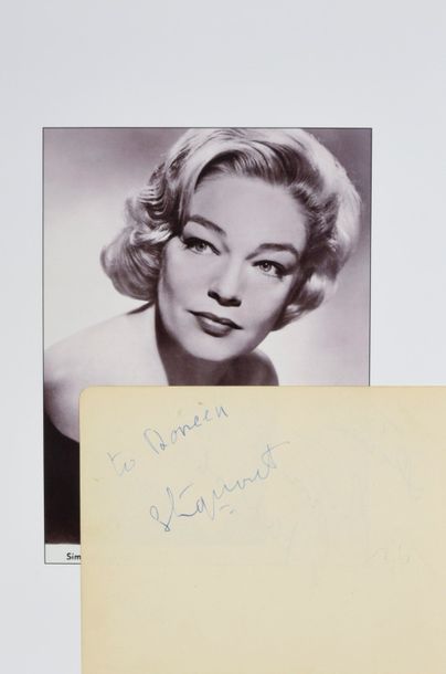 null SIGNORET Simone (1921-1985).

Autograph piece signed and dedicated "To Doreen"....