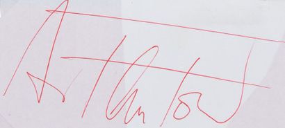 null TAUTOU Audrey (°1976).

Autograph piece signed by the actress in red ink, accompanied...