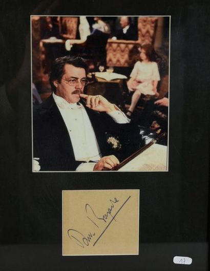 null BOGARDE Dirk (1921-1999).

Autograph piece signed by the famous actor of "Death...