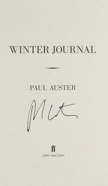 null AUSTER Paul (°1947).

Front page of the novel Winter Journal with an autograph...