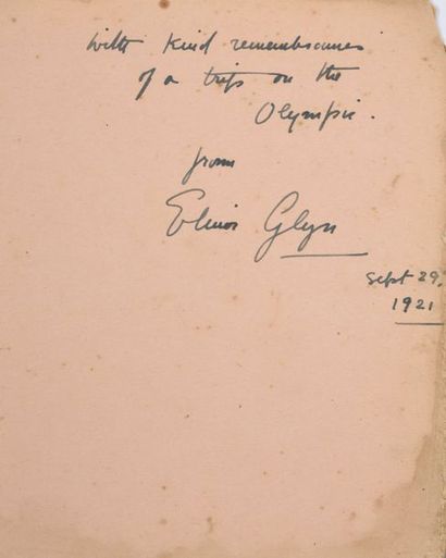 null GLYN Elinor (1864-1943).

Rare autograph signature and dedication of the writer...