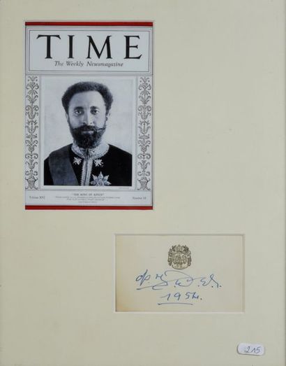null SELASIA Haile, King of Ethiopia (1892-1975).

Autograph signed and dated 1954...