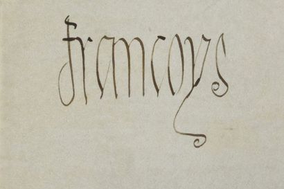 null FRANÇOIS Ier, roi de France (1494-1547).

Pièce autographe signée Francoys et...
