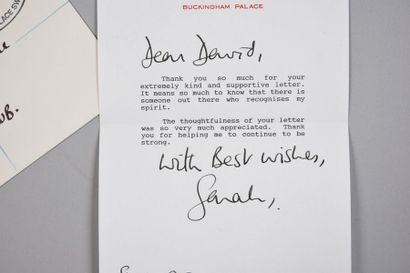 null FERGUSON Sarah, Duchess of York (°1959).

Typed letter on Buckingham Palace...