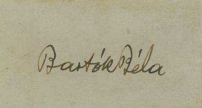 null BARTOK Béla (1881-1945).

Signed autograph piece accompanied by a modern B&W...