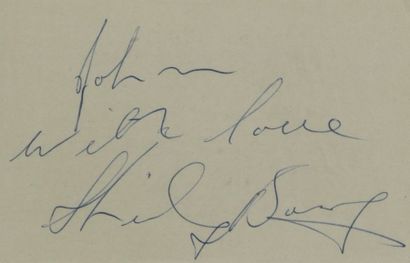 null BASSEY Shirley (°1937).

Pièce autographe signée et dédicacée « John, with love,...