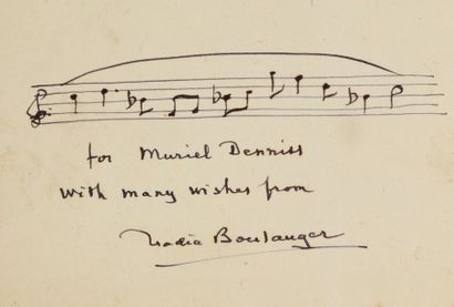 null BOULANGER Nadia (1887-1979). 

Signed autograph piece accompanied by some musical...