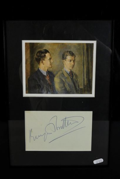 null BRITTEN Benjamin (1913-1976).

Signed autograph piece accompanied by a colour...