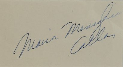 null CALLAS Maria (1923-1977).

Autograph piece accompanied by a B&W photographic...