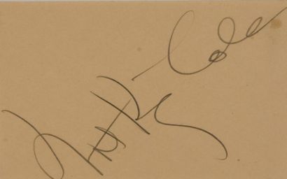 null COLE Nat King (1919-1965).

Autograph piece signed "Nat king Cole" accompanied...