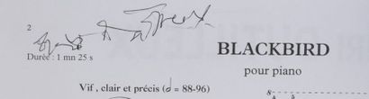 null DUTILLEUX Henri (1916-2013).

Partition de Blackbird comportant une signature...
