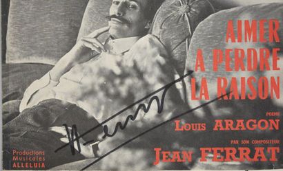 null FERRAT Jean (1930-2010).

Score by Aimer à perdre la raison bearing the artist's...