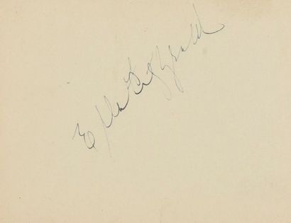 null FITZGERALD Ella (1917-1996).

Autograph piece signed in black ink by the famous...