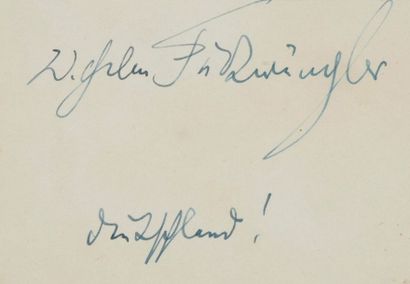 null FURTWANGLER Wilhelm (1886-1954). 

Signed autograph piece. Good condition.

H....
