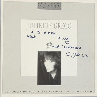 null GRECO Juliette (°1927).

Moulin du Roc programme with the singer's autographed...