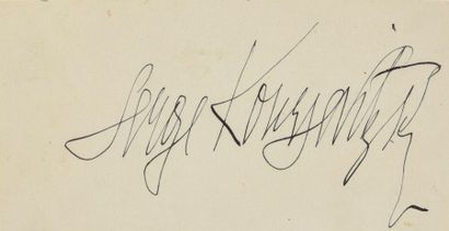 null KOUSSEVITZKY Serge (1874-1951).

Signed autograph piece. Good condition.

H....