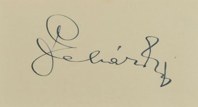 null LEHAR Franz (1870-1948).

Pièce autographe signée « Lehar », accompagnée d’une...