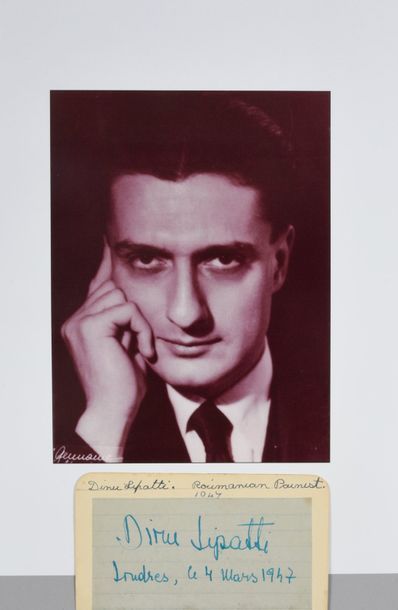 null LIPATTI Dinu (1917-1950). 

Autograph signed and dedicated "London, March 4,...