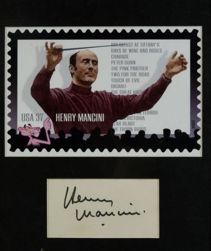 null MANCINI Henry (1924-1994).

Pièce autographe signée « Henri Mancini » par le...
