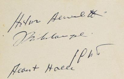 null MICHELANGELI Arturo B. (1920-1995).

Rare autograph piece signed by the pianist...