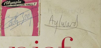 null PIAF Edith (1915-1963).

Pochette d’album d’un récital de 1961 portant la signature...